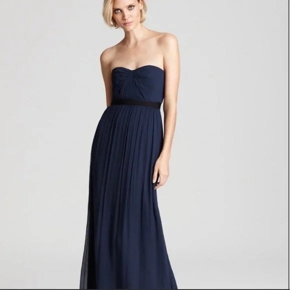 BCBG Dresses & Skirts - BCBG strapless navy floor length gown